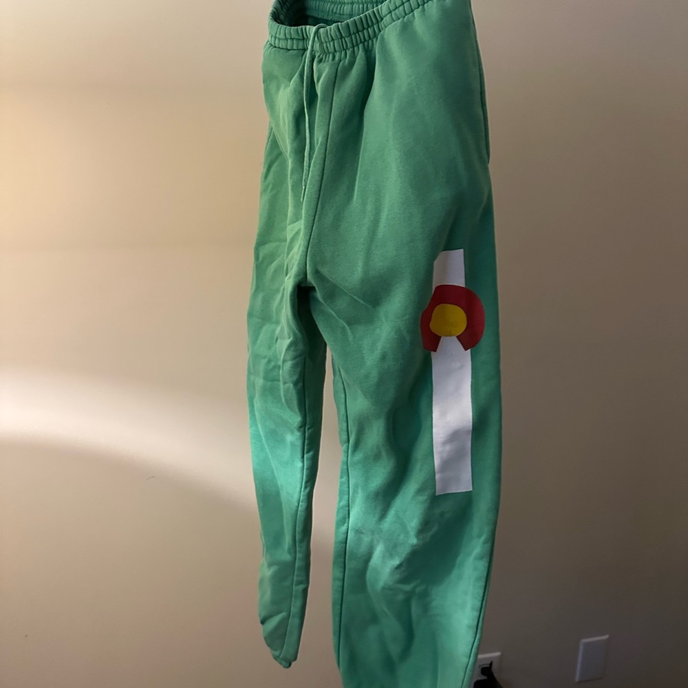 Alpine Green Sweatpants with Elastic Cuffs